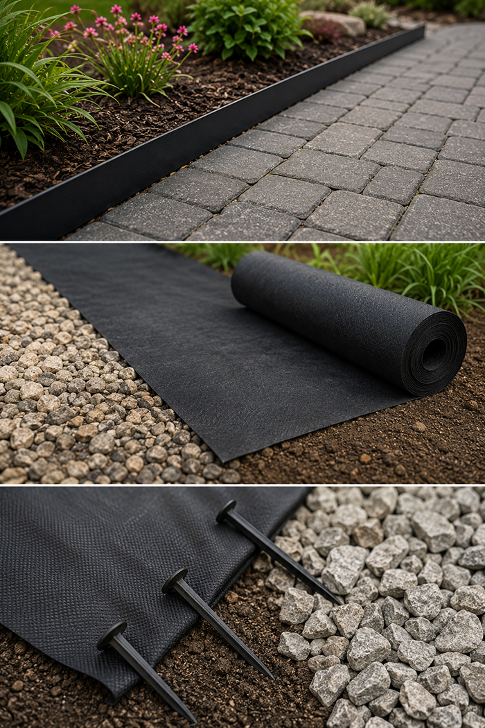 Installation Edging Fabric Spikes AI