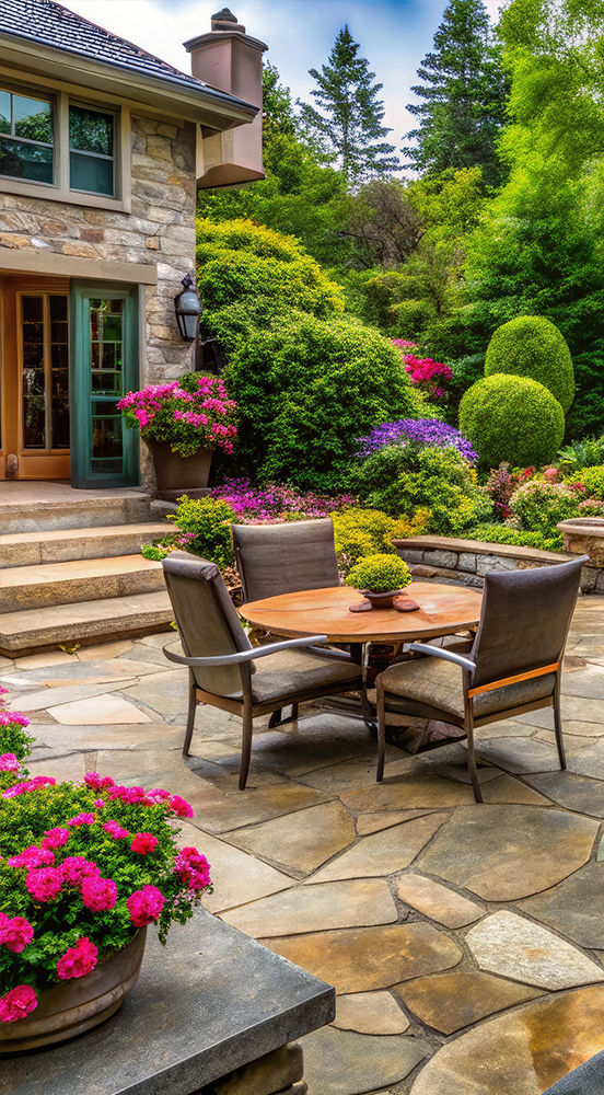 natural stone patio rock and stone