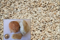 1½\" to 2\" Washed Gravel decorative stone and drainage.